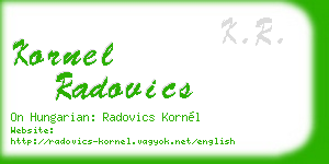 kornel radovics business card
